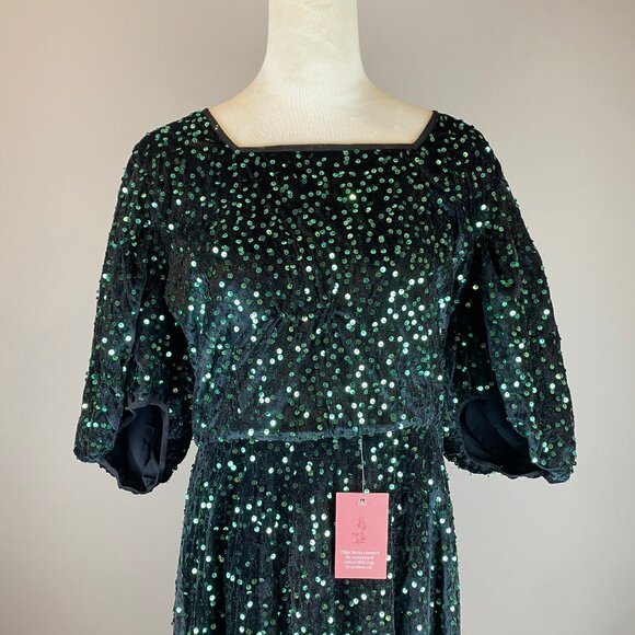 NWT Ivy City Co Green Sequin Vivian Dress Size XL - Picture 2 of 16